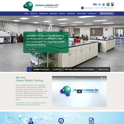 Chemical Solutions Website - Industrial Website Design