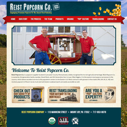 Reist Popcorn Co - Website Design