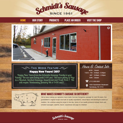 Schmidts Sausage - Website Design