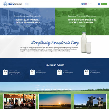 Center For Dairy Excellence - Website Design